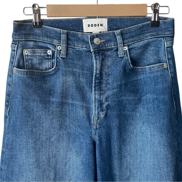 Boden Women’s High Rise Wide Leg Relaxed Blue Stretch Denim Jeans 29 Petite - Picture 4 of 11